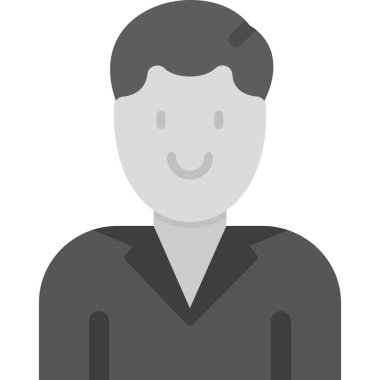 erkek avatar düz simge, vektör, illüstrasyon