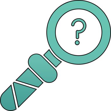 Dolu taslak biçiminde büyüteç simgesi bul