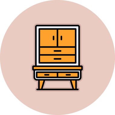 Mobilya simgesinin vektör illüstrasyonu