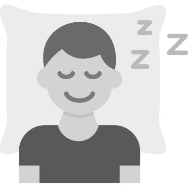 Beyaz arka planda izole edilmiş çizgi dizaynındaki uyuyan adam simgesi. uyku sembolü stok vektör illüstrasyonu.