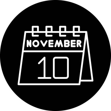 Kasım 'ın 8' inde bir günlük takvim simgesinde. tarih, gün, ay, tarih ve ay.