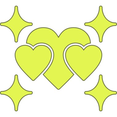 vektör kalp simgesi seti, renk illüstrasyonu