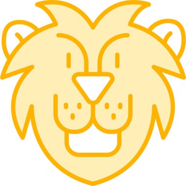 Aslan başı simgesi, vektör illüstrasyonu