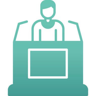 Konferans. Web simgesi vektör illüstrasyonu