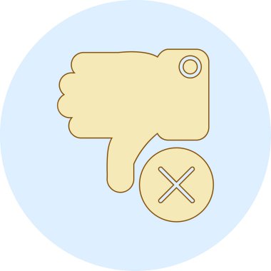 başparmak aşağı simgesi, basit vektör illüstrasyonu