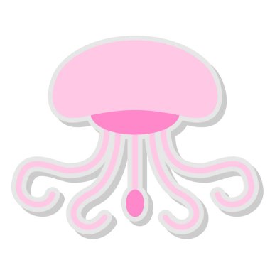 Pembe ahtapot ikonu. vektör illüstrasyonu