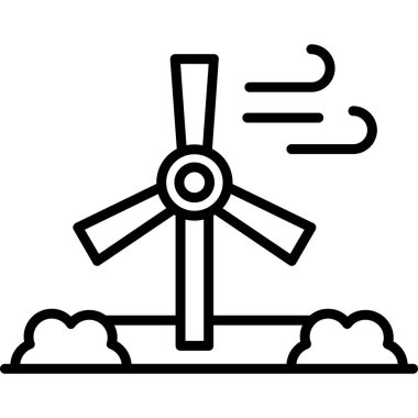 Rüzgar değirmeni ikonu. Beyaz arkaplanda izole edilmiş web tasarımı için yel değirmeni vektör simgesi