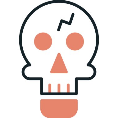 Ölü kafatası. Web simgesi vektör illüstrasyonu