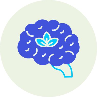 Beyin. Web simgesi basit illüstrasyon