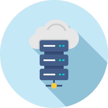 Bulut hesaplama düz simgesi, vektör, illüstrasyon