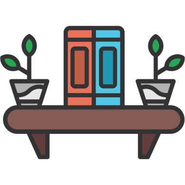 Mobilya. Web simgesi basit illüstrasyon