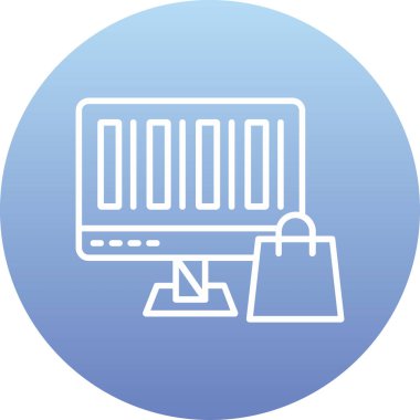 Çevrimiçi alışveriş simgesinin vektör illüstrasyonu