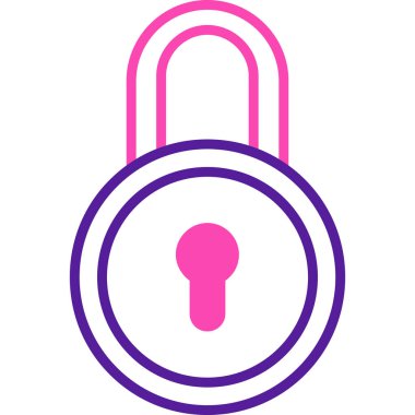 vektör asma kilit simgesi, basit illüstrasyon