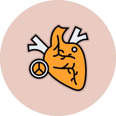 kalp organ ikonu vektör illüstrasyonu