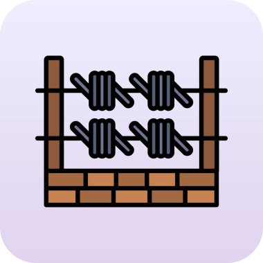 Dikenli tel renk vektör simgesi tasarımı