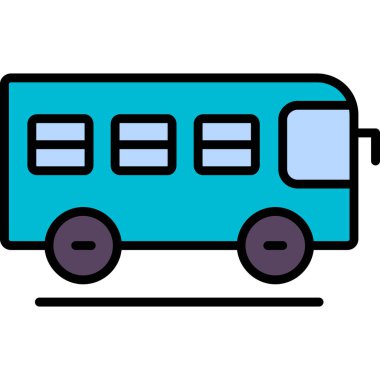 Otobüs. Web simgesi basit illüstrasyon