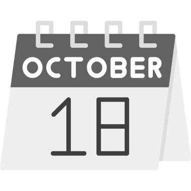 18 - takvim - 2018, takvim, gün, ay - gün. vektör illüstrasyonu