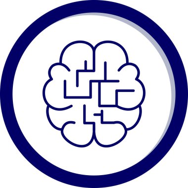 Beyin. Web simgesi basit illüstrasyon