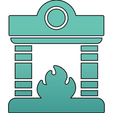 şömine simgesi vektör illüstrasyonu