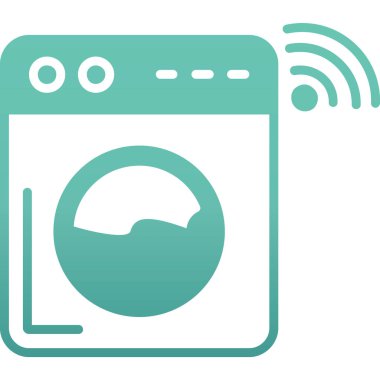 Çamaşır sembolü olan gri çamaşır makinesi beyaz arka planda izole edilmiş. Çamaşır makinesi. Çamaşır servisi. Soyut çember rastgele noktalar. vektör illüstrasyonu