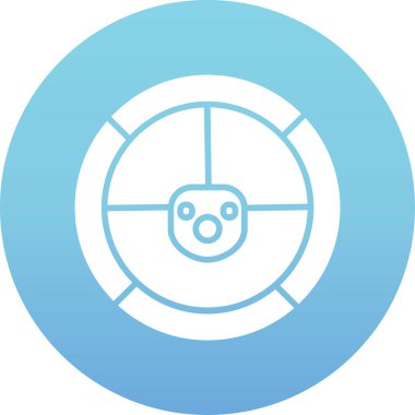 Mavi arkaplanda bir çember modern simgenin çizimi