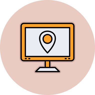 konum. Web simgesi basit illüstrasyon