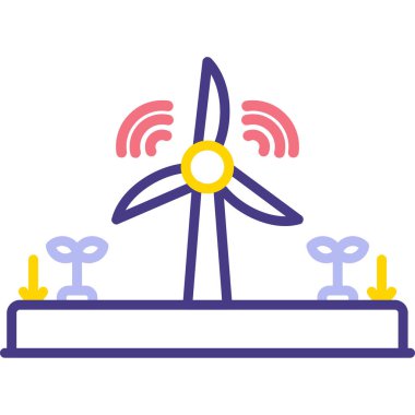 Yel değirmeni Web simgesi basit illüstrasyon