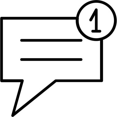 Ana hatlar biçiminde sohbet mesajı simgesi