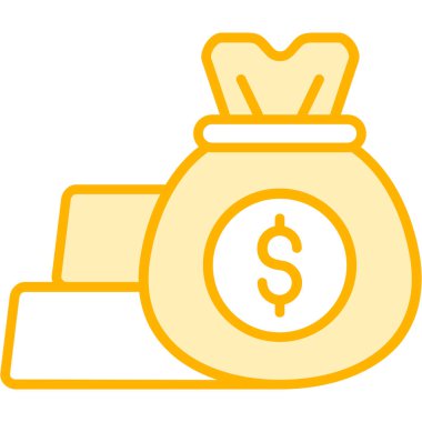 çanta dolar sikkeleri doldurulmuş ana hat biçiminde simge