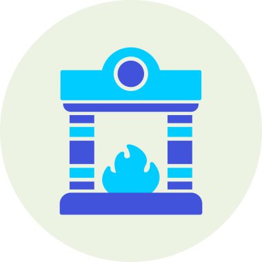 Şömine. Web simgesi basit illüstrasyon