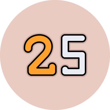 2 numaralı simge vektör çizimi tasarımı