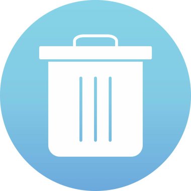 Çöp tenekesi yuvarlak vektör simgesine