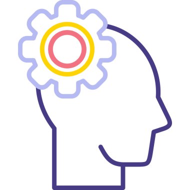 Ana hatları doldurulmuş yaratıcı beyin fikri simgesi