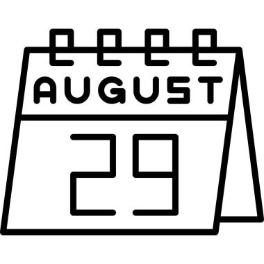 Kolayca düzenleyebilen ve düzenleyebilen takvim Ağustos vektör simgesi