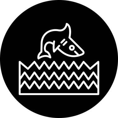 balık simgesi vektör illüstrasyonu