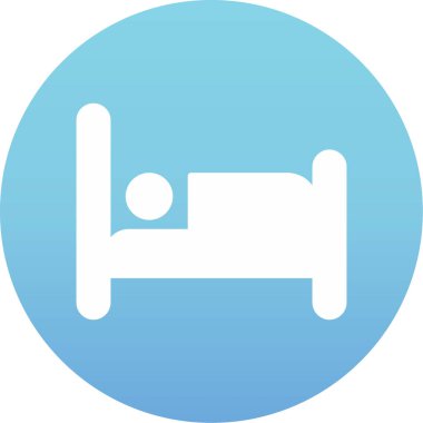 Otel yatağı. Web simgesi basit illüstrasyon