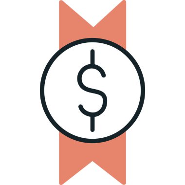 Dolar işareti vektör çizgisi simgesi