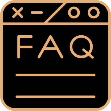 Faq simgesi. Çizgi çizimi vektör işareti. Web ve uygulama simgeleri
