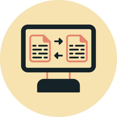 veri yönetimi düz simge vektör çizimi.