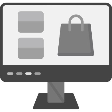 ecommerce alışveriş çantası simgesi doldurulmuş dış hat biçimi