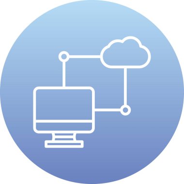 Bulut Hesaplama. Web simgesi basit illüstrasyon