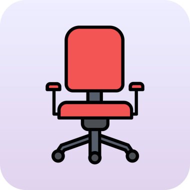 Beyaz arkaplanda sandalye simgesi, vektör illüstrasyon tasarımı