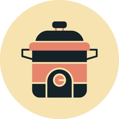 Mutfak sobası simgesi, vektör illüstrasyonu