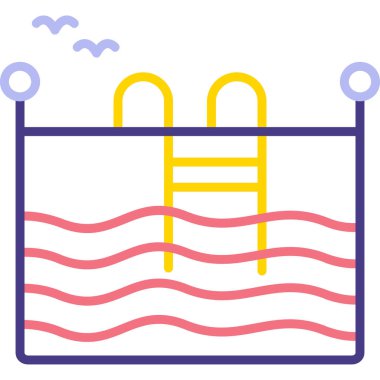 Halatla yüzme havuzunun vektör çizimi