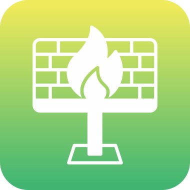 Firewall simgesi, düz vektör tasarımı illüstrasyonu