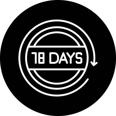 17 gün siyah damga, beyaz arkaplanda vektör çizimi