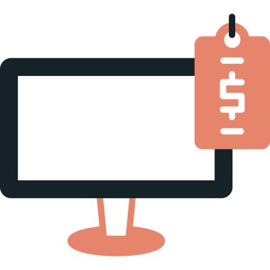 çevrimiçi alışveriş düz vektör simgesi