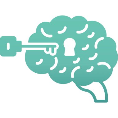 Beyin anahtar vektör simgesi