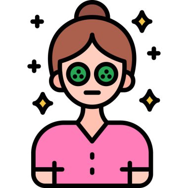 kadın hemşire renk ikonu vektör illüstrasyonu