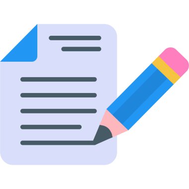 kalem simgesi, vektör illüstrasyonlu yazı kağıdı